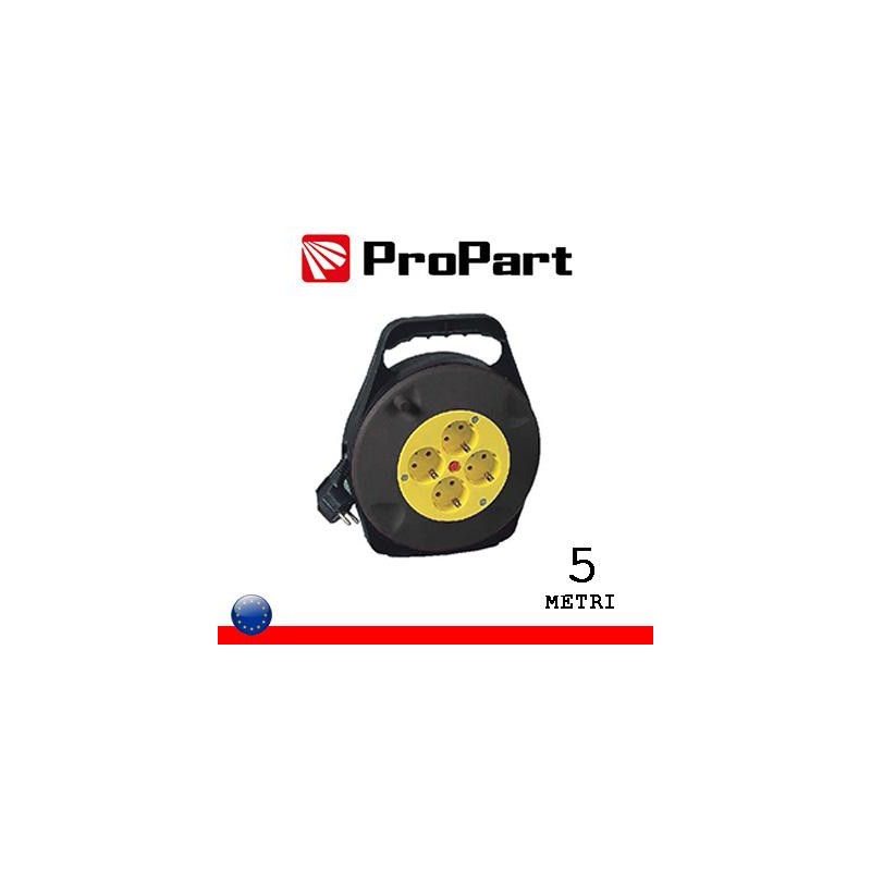 Avvolgicavo 4pos Schuko 5m spina Schuko