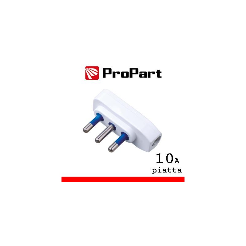 Spina 10A 2P+T piatta polybag